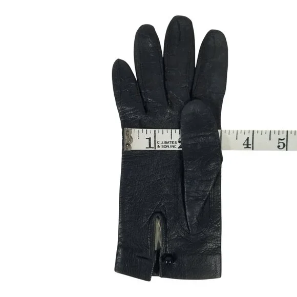 VTG Leather Gloves Fownes Brothers Silk-Lined Wrist Length Small - Picture 6 of 10